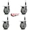 Service Caster 5'' Gray Poly Swivel 3/4'' Expanding Stem Caster Set Total Lock Brake, 4PK SCC-EXTTL20S514-PPUB-34-4 - alternate 2